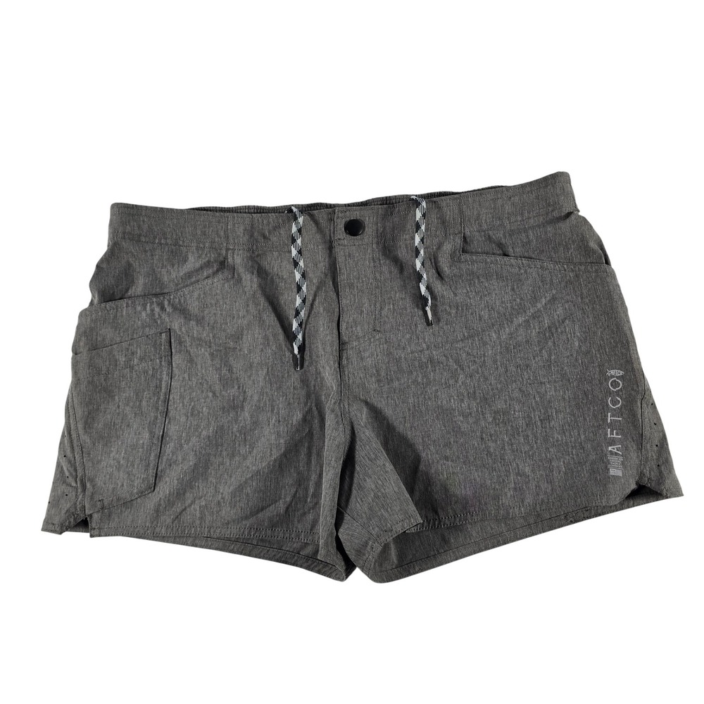 AFTCO Women Gray Fishing Shorts Size 14 Technical Outdoor Utility Activewear